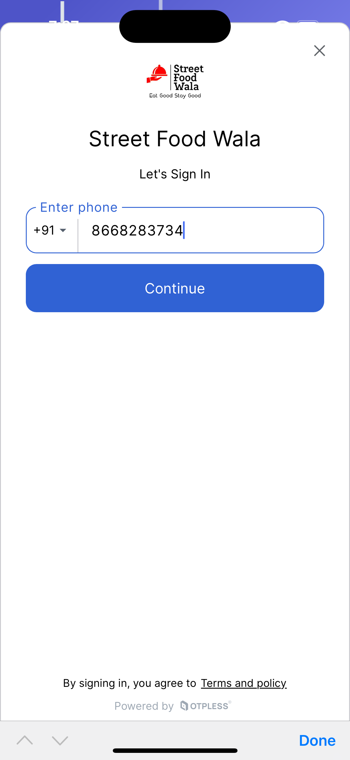 iOS Installation Screenshot